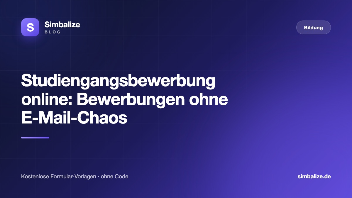 Studiengangsbewerbung online: Bewerbungen ohne E-Mail-Chaos